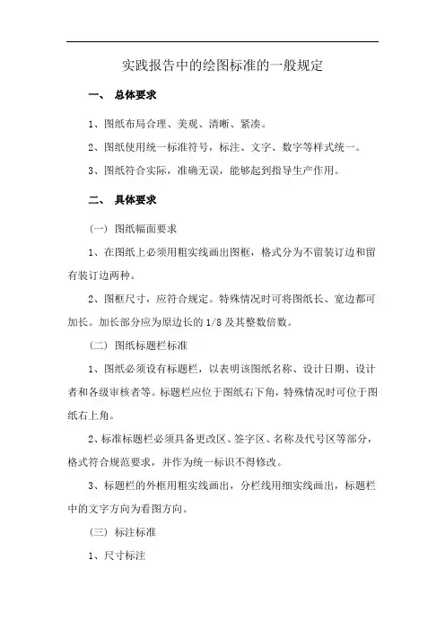 实践报告中的绘图标准的一般规定