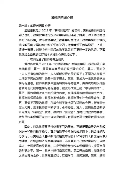 名师送陪团心得