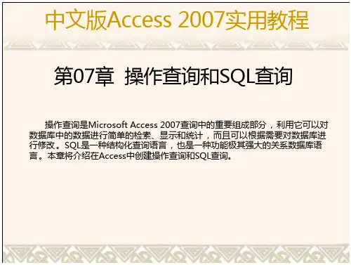 access2007_操作查询及SQL查询
