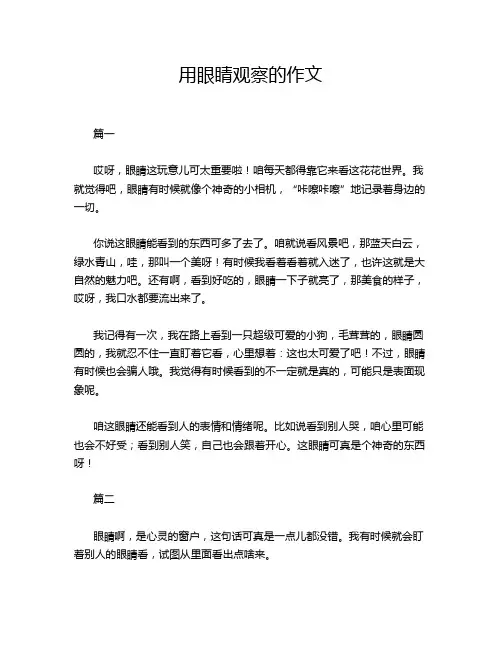 用眼睛观察的作文