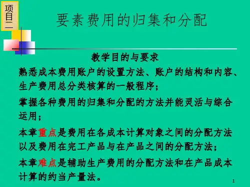 【项目二】(任务1)要素费用的归集和分配参考PPT