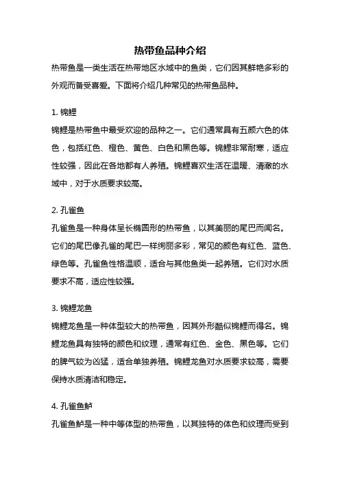 热带鱼品种介绍