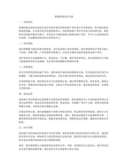 新城招商运营方案