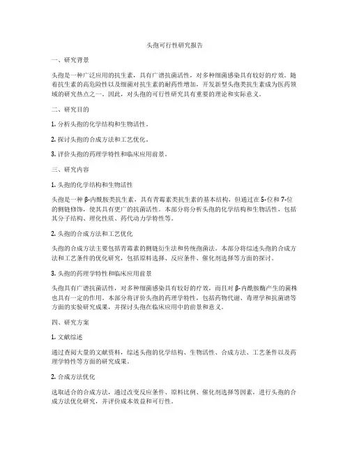 头孢可行性研究报告
