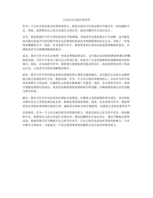 文风会风方面自查自纠