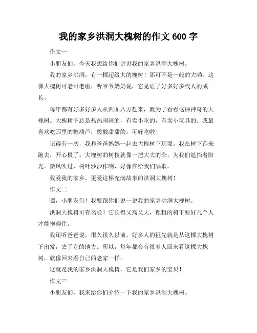 我的家乡洪洞大槐树的作文600字