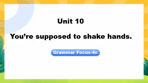Unit+10+Section+A+(Grammar+Focus-4c) 人教版九年级英语全册