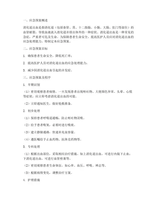 消化道出血应急预案及程序