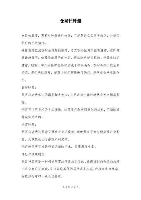 仓鼠长肿瘤