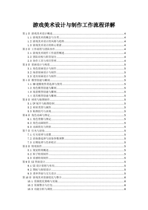 游戏美术设计与制作工作流程详解