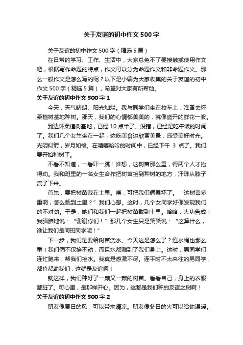 关于友谊的初中作文500字（精选5篇）