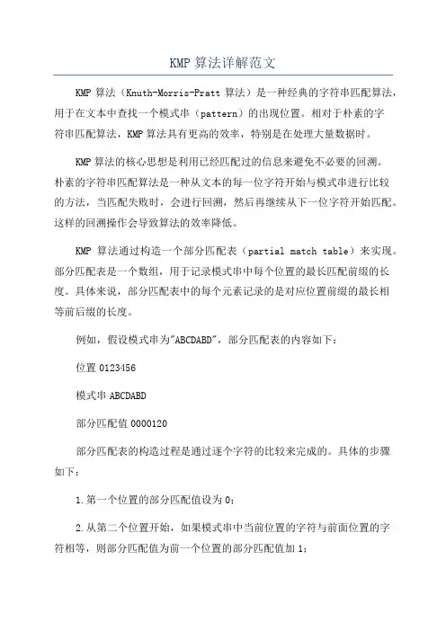 KMP算法详解范文