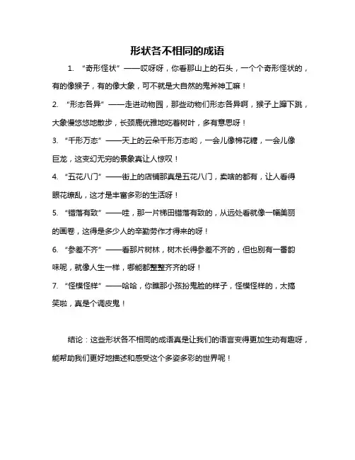 形状各不相同的成语