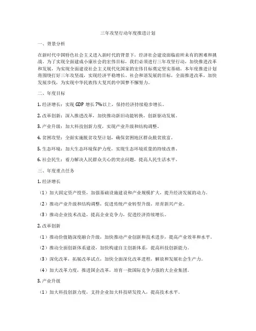 三年攻坚行动年度推进计划