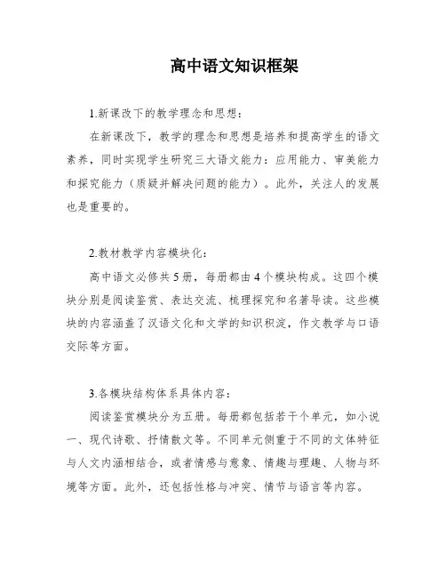 高中语文知识框架