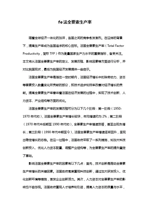 fe法全要素生产率