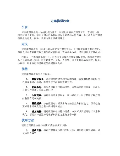 方案模型沙盘
