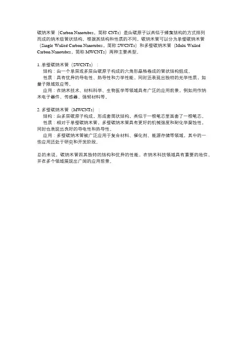 碳纳米管 单元