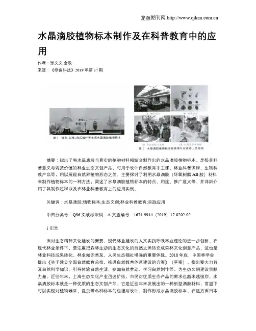 水晶滴胶植物标本制作及在科普教育中的应用