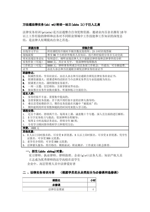 万法通法律实务培训