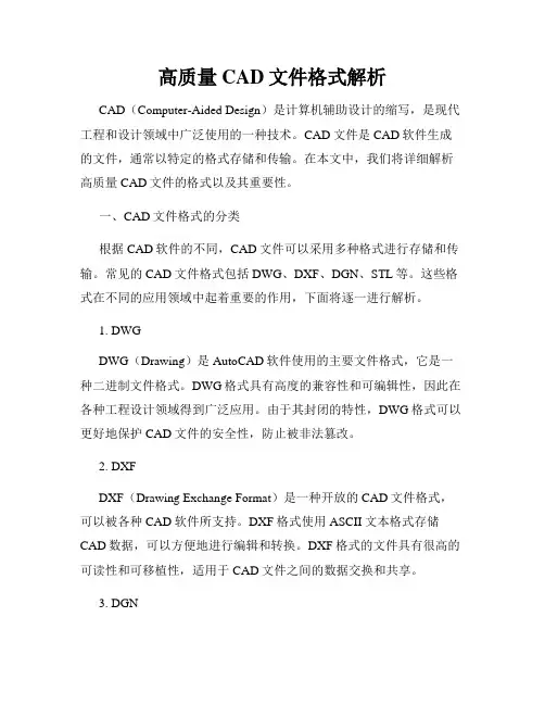 高质量CAD文件格式解析