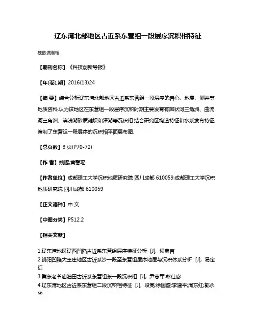 辽东湾北部地区古近系东营组一段层序沉积相特征
