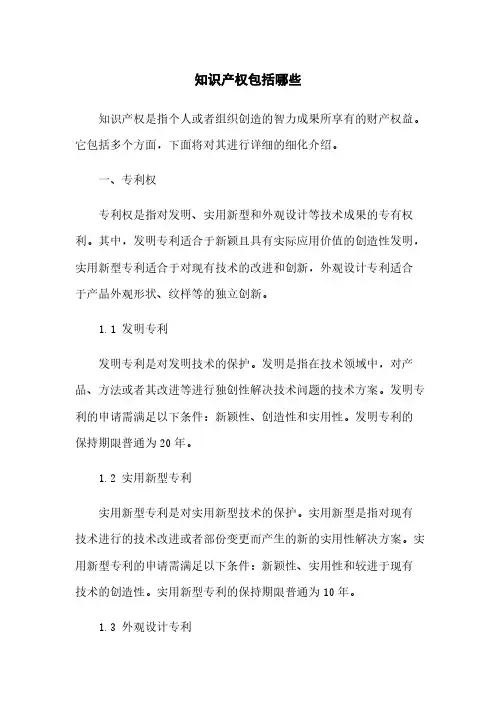 知识产权包括哪些 