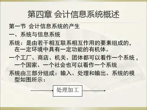 第四章 会计信息系统概述