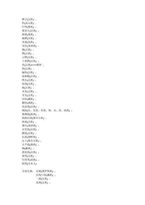 各少数民族乐器