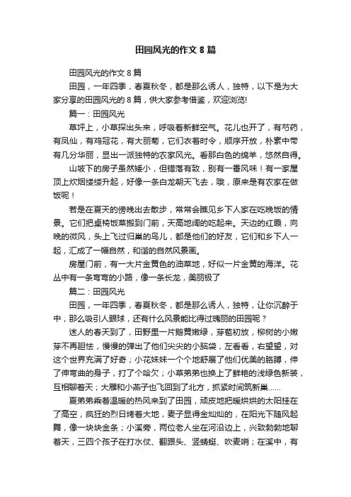 田园风光的作文8篇