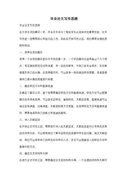 毕业论文写作思路