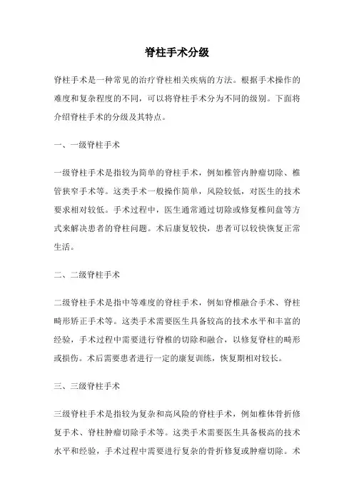 脊柱手术分级