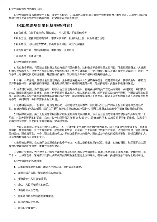 职业生涯规划要包括哪些内容