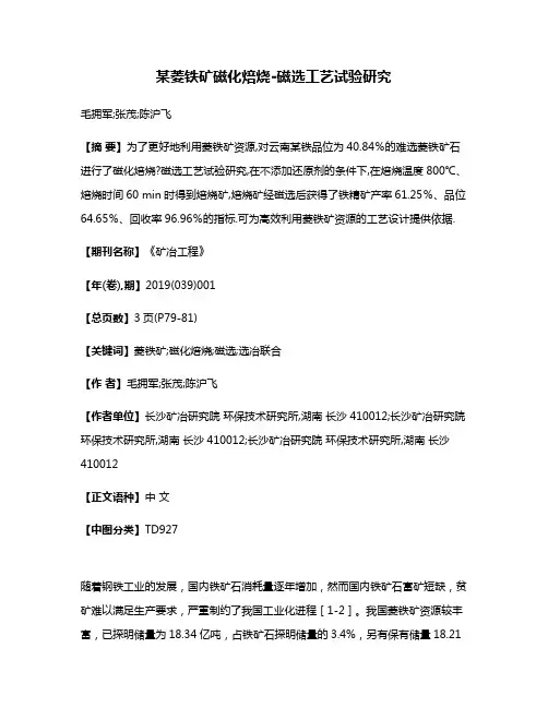 某菱铁矿磁化焙烧