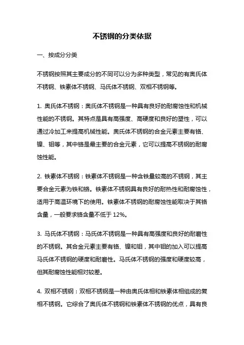 不锈钢的分类依据