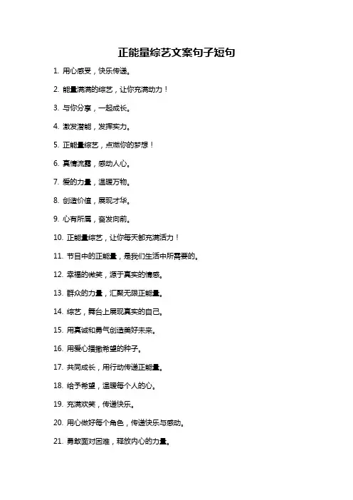 正能量综艺文案句子短句
