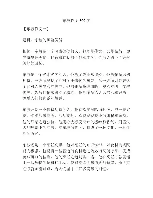 东坡作文800字