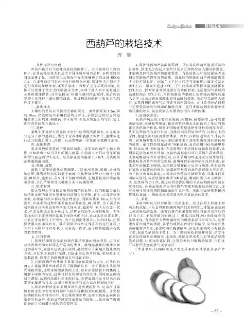 西葫芦的栽培技术