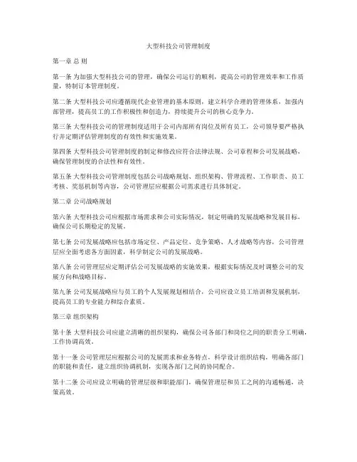 大型科技公司管理制度