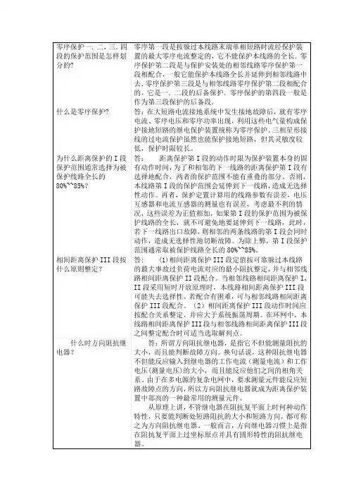 电力继电保护试题集锦