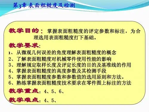 表面粗糙度及其检测