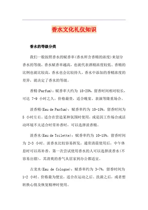 香水文化礼仪知识
