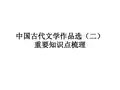 中国古代文学作品选(二)重要知识点梳理课件