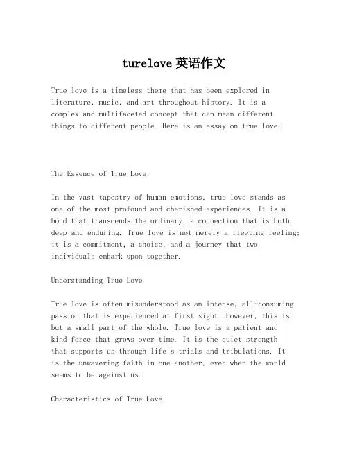 turelove英语作文