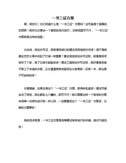 一书三证方案