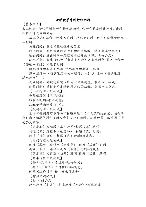 小学数学中的行程问题