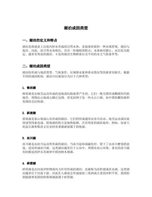 湖泊成因类型