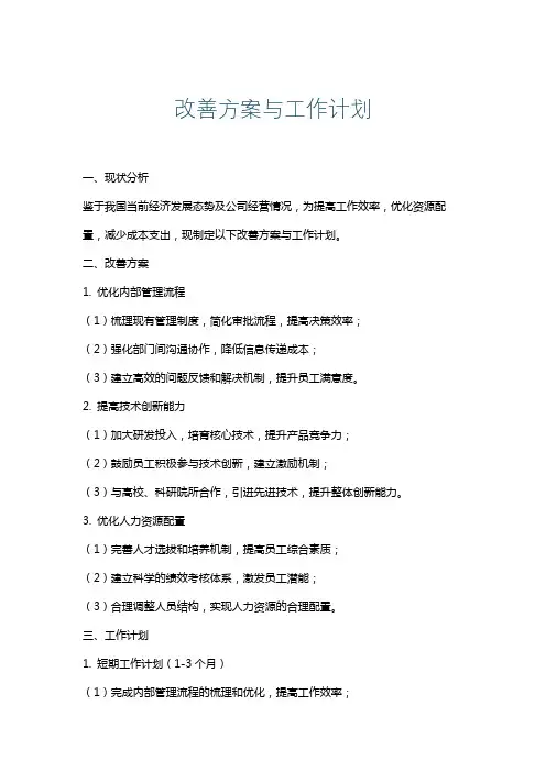 改善方案与工作计划
