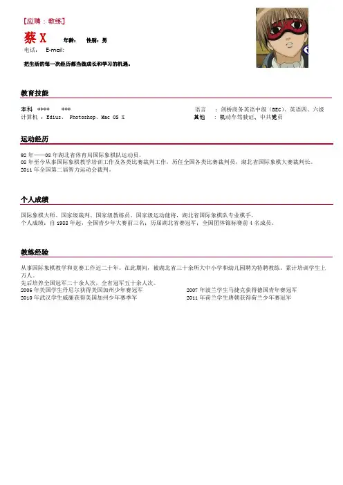 简洁简历模板-044-红色线条