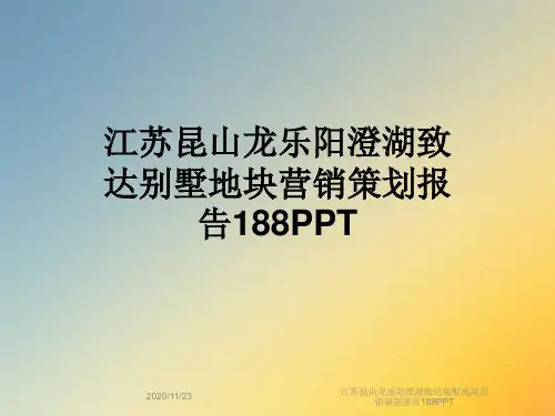 江苏昆山龙乐阳澄湖致达别墅地块营销策划报告188PPT